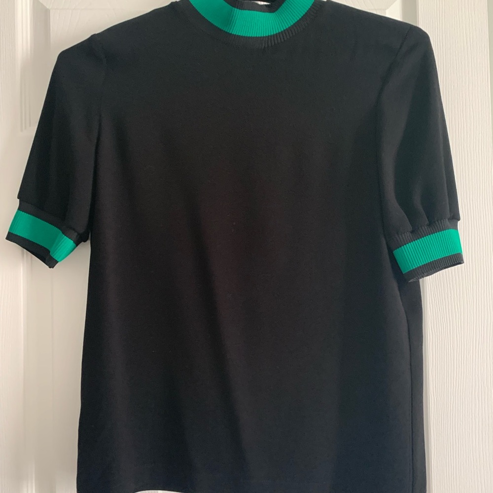 Maje Green and Black Striped Sweater - Like new. Want a few times.